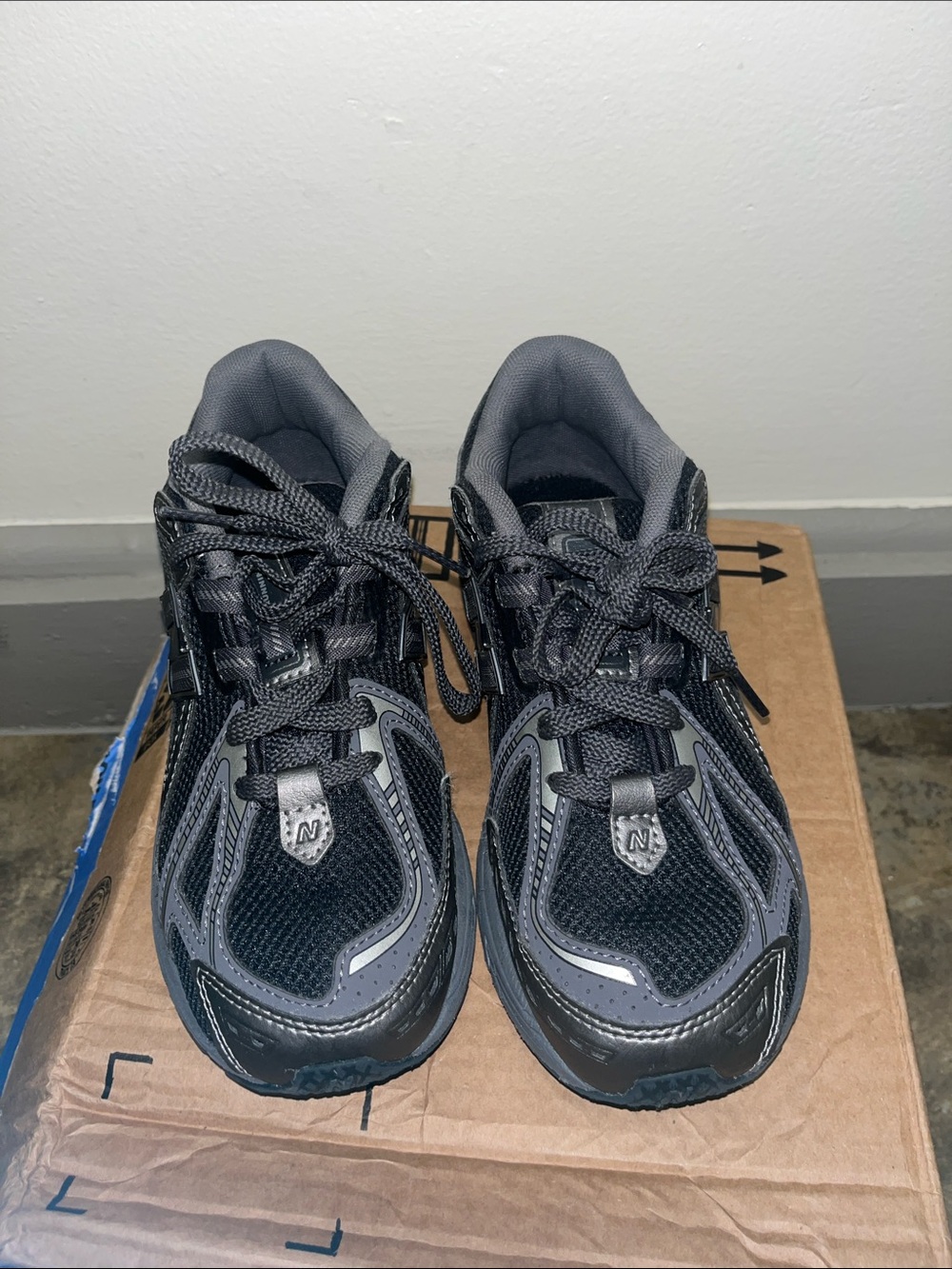 New Balance Kids Black and Gray Athletic Sneakers